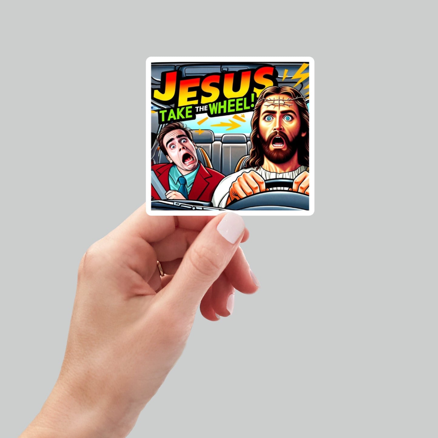 Jesus take the wheel, Funny Stickers, Sarcasm Stickers, Sarcastic Stickers, Kindle Stickers, Funny Decals, Hydroflask Stickers