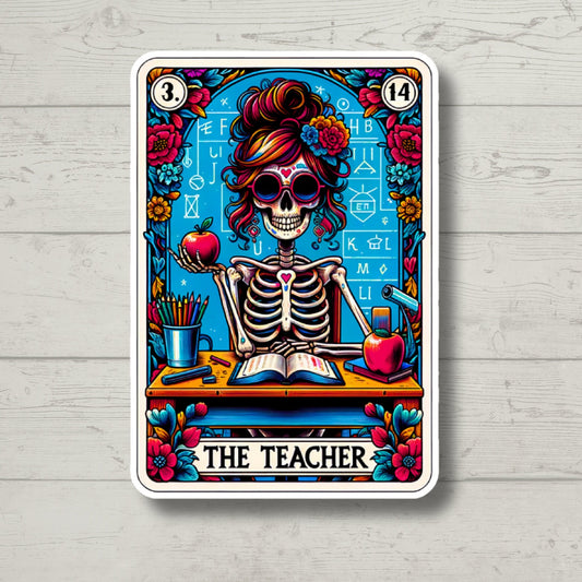 teacher tarot sticker, teaching sticker, laptop stickers, funny sticker, best friend gift, funny gift, teacher graduation gift