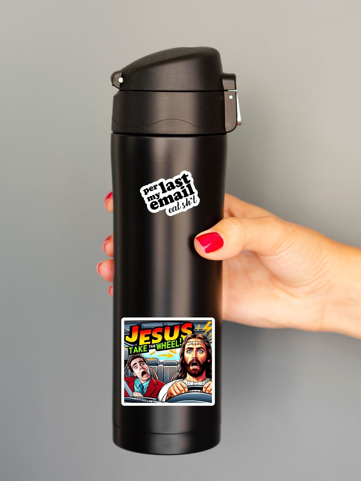 Jesus take the wheel, Funny Stickers, Sarcasm Stickers, Sarcastic Stickers, Kindle Stickers, Funny Decals, Hydroflask Stickers