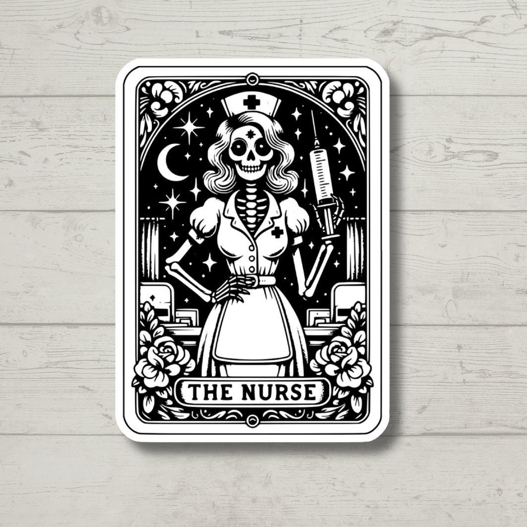 Nurse tarot sticker, nursing sticker, laptop stickers, funny sticker, best friend gift, funny gift, nurse graduation gift