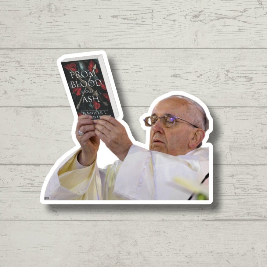 From Blood and Ash pope meme inspired smut, laptop stickers, funny stickers, sarcastic sticker, funny gift, kindle sticker, smut stickers