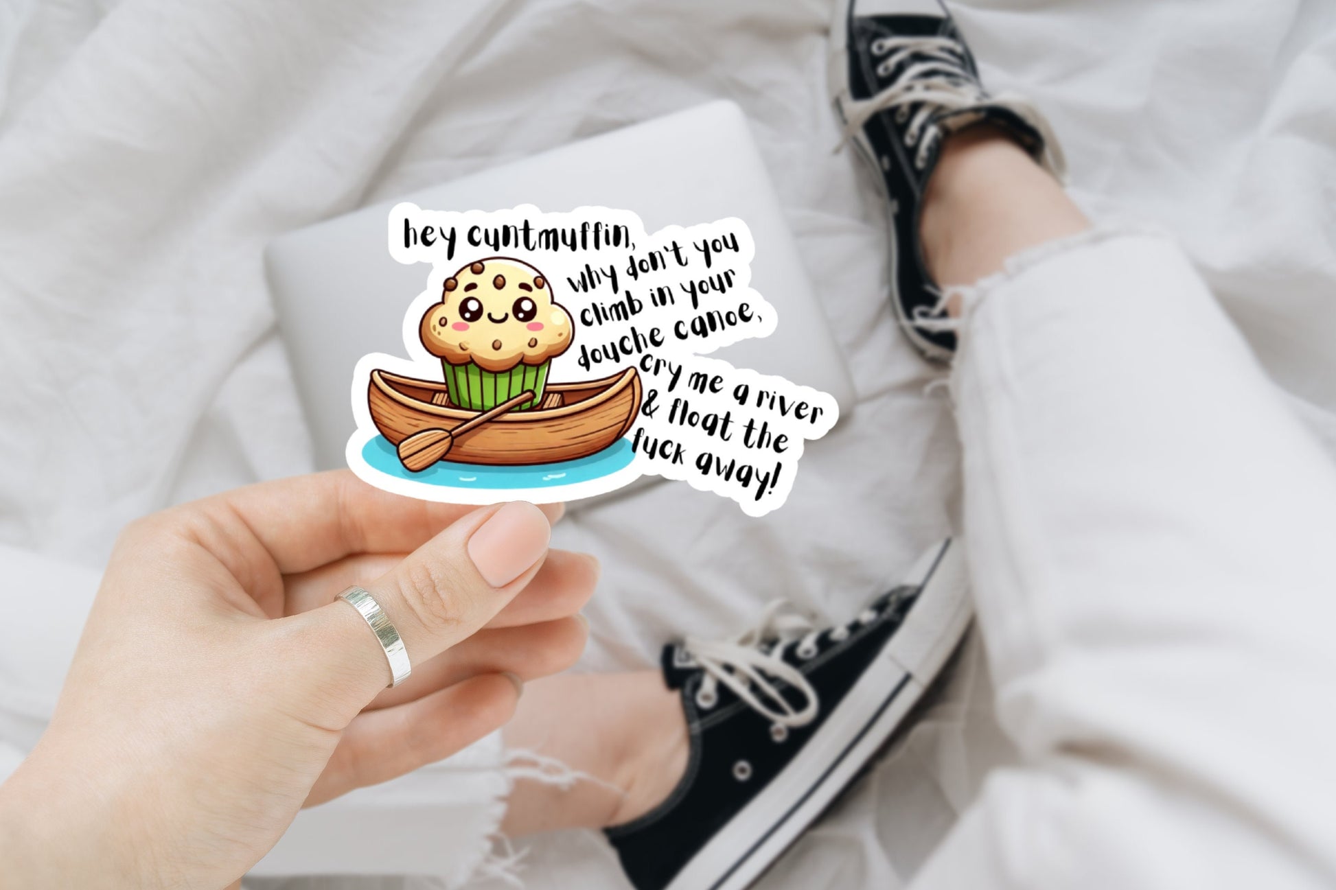 hey cuntmuffin funny sticker, laptop stickers, funny stickers, snarky sticker, sarcastic gift
