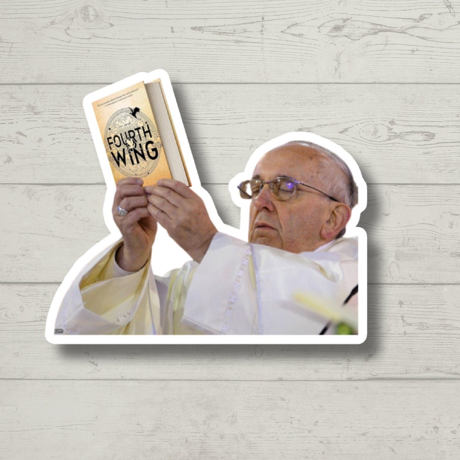 Fourth Wing Pope Meme inspired smut, laptop stickers, funny stickers, sarcastic sticker, funny gift, kindle sticker