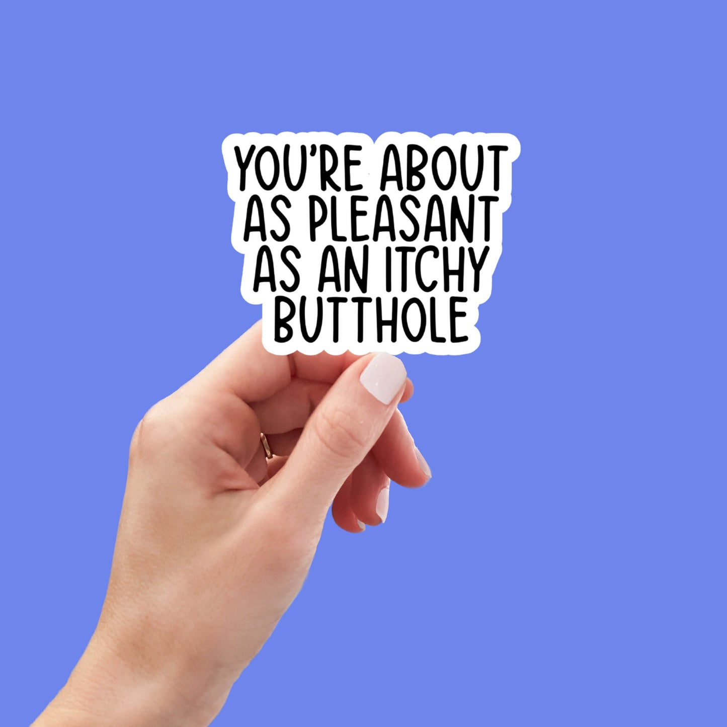 Itchy Butthole, Funny Stickers, Sarcasm Stickers, Sarcastic Stickers, Yeti Stickers, Funny Laptop Sticker, Hydroflask Stickers, Funny Quotes
