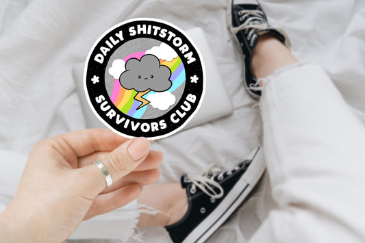 daily shitstorm survivor, Funny Stickers, Sarcasm Stickers, Sarcastic Stickers, Funny Laptop Sticker, Car Stickers, Funny Quotes