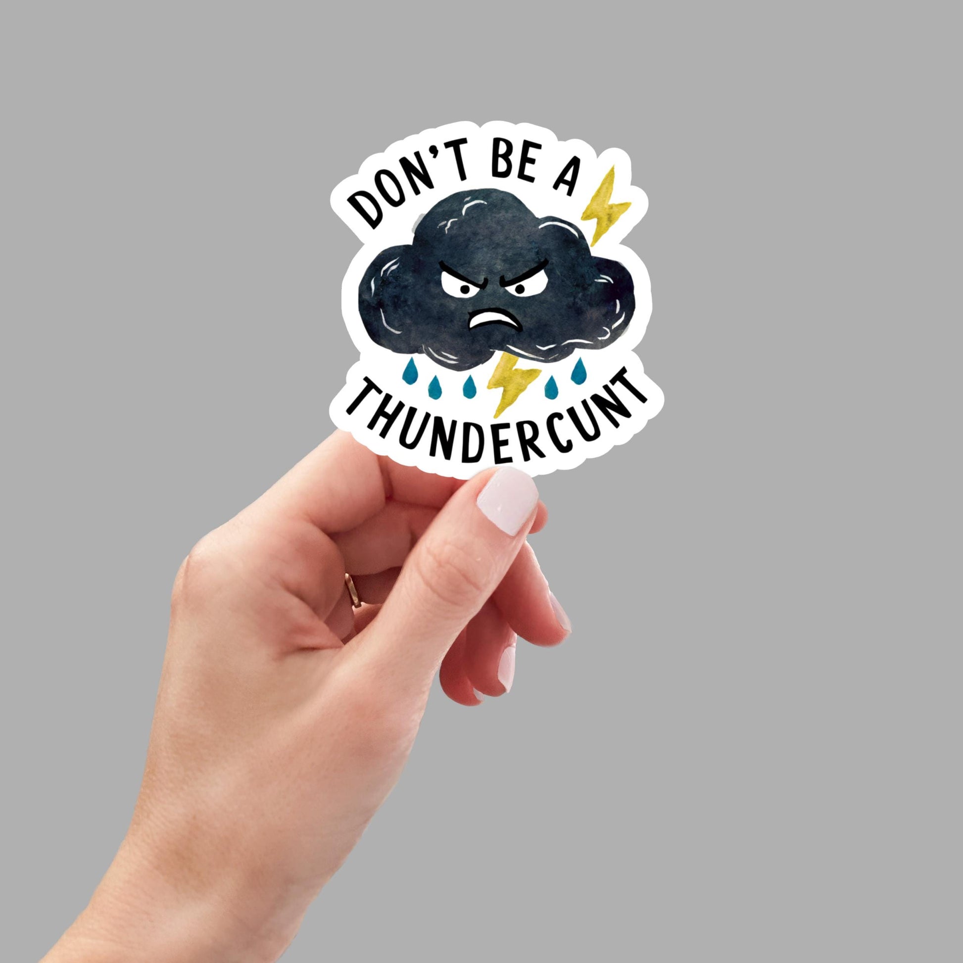 Don't Be a Thunderc**nt, Funny Sticker for Laptop, water bottle sticker, sarcastic sticker, waterproof stickers