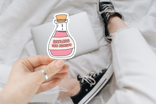 endless TBR remedy Sticker, book laptop decals, water bottle stickers, funny stickers, book stickers, planner stickers, bookish
