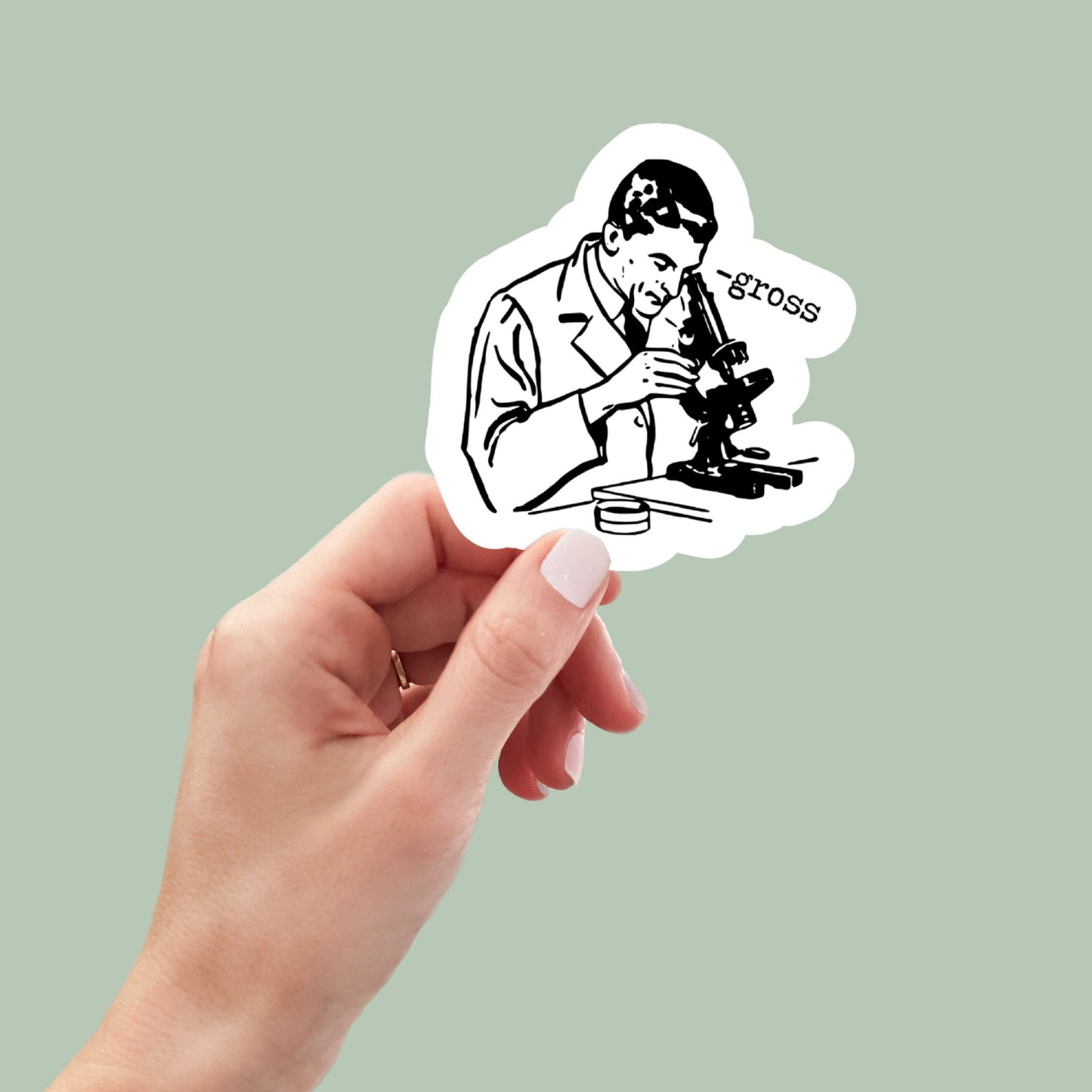 Science Microscope Waterproof Vinyl Sticker, laptop stickers, funny stickers, chemistry, biology, water bottle sticker, aesthetic stickers