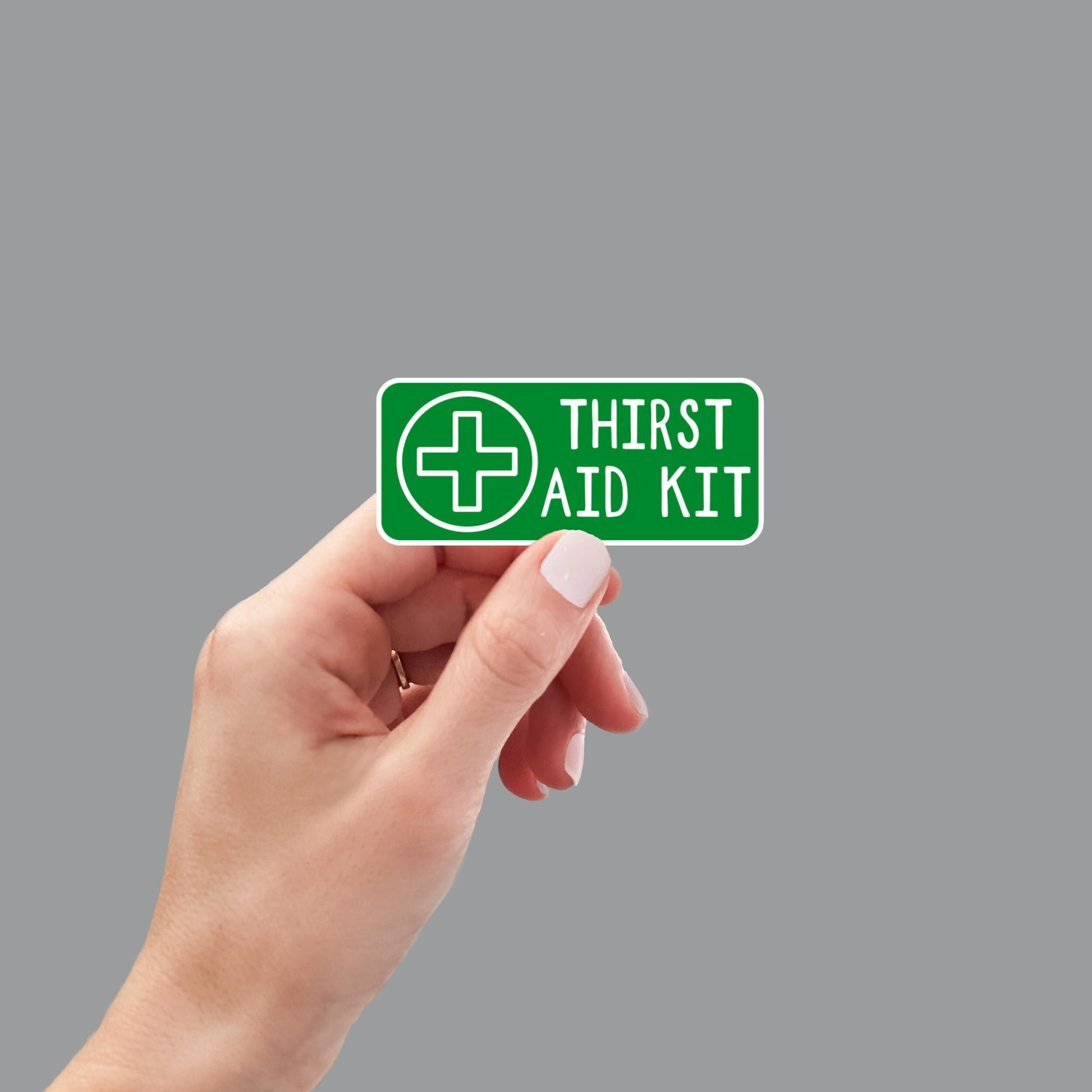 Thirst Aid Kit, Funny Possum Sticker for Laptop, Water Bottle, Kindle, Sarcastic, Funny Vinyl Decal