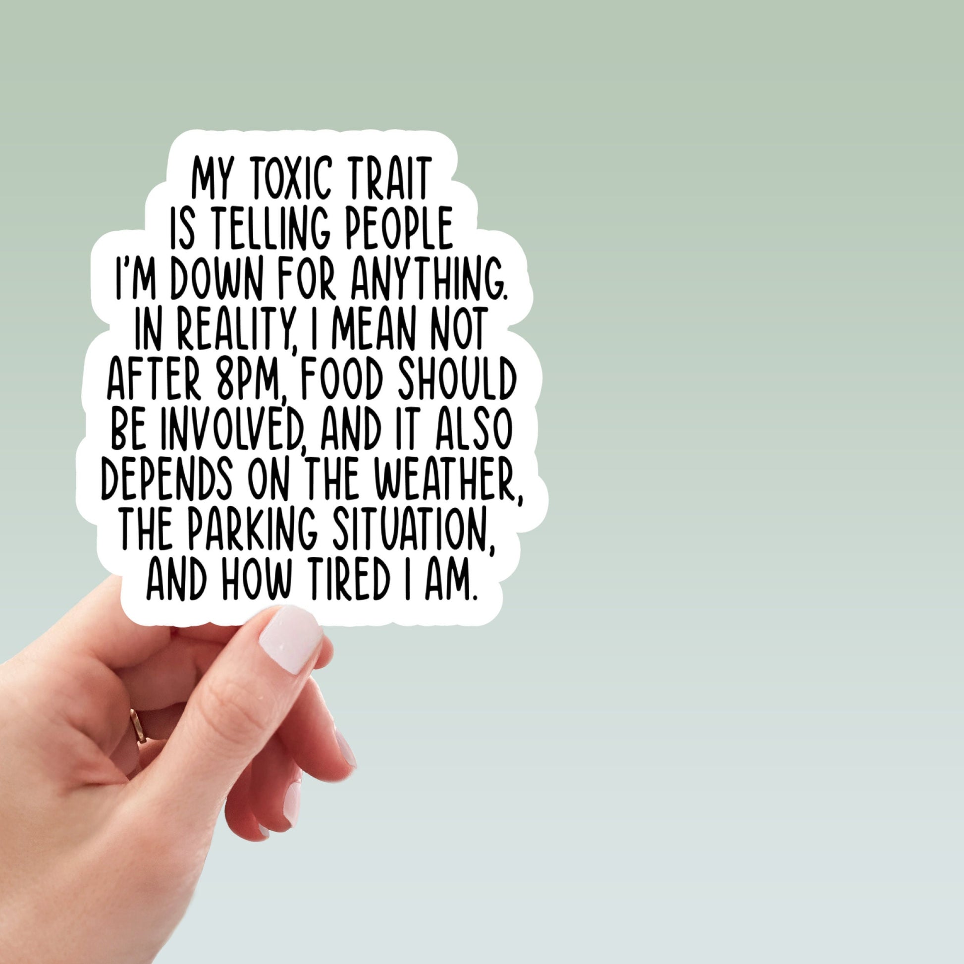 toxic trait waterproof vinyl sticker, laptop stickers, funny stickers, best friend gift, sarcastic gift, funny gift