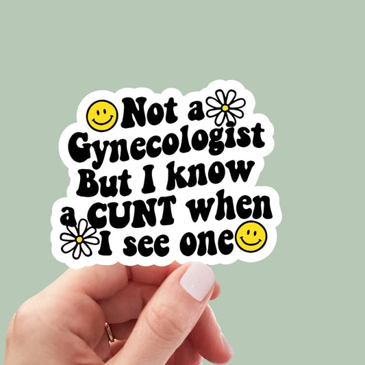 Not a Gynecologist vinyl sticker, laptop stickers, funny stickers, sarcastic sticker, funny gift, snarky sticker, kindle sticker, aesthetic