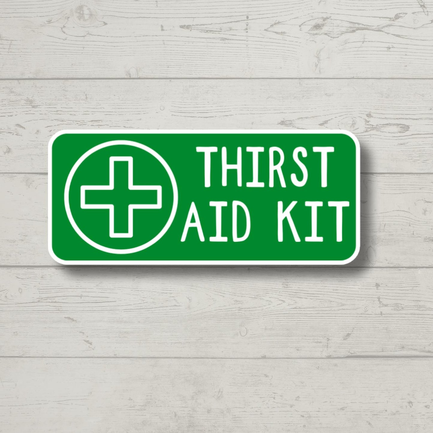 Thirst Aid Kit, Funny Possum Sticker for Laptop, Water Bottle, Kindle, Sarcastic, Funny Vinyl Decal