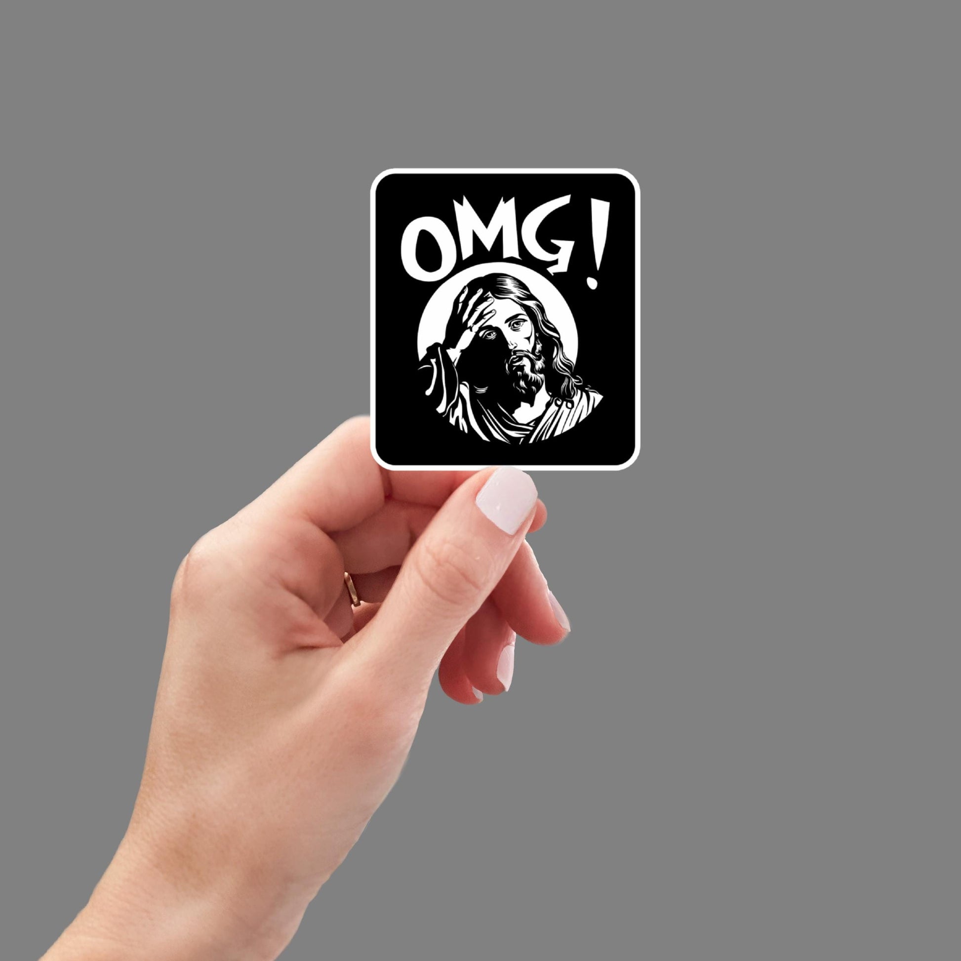 OMG Jesus Vinyl Sticker | Funny Waterproof Sticker for Laptop, Sarcastic Snarky Gift for Best Friend | Humorous Vinyl Decal