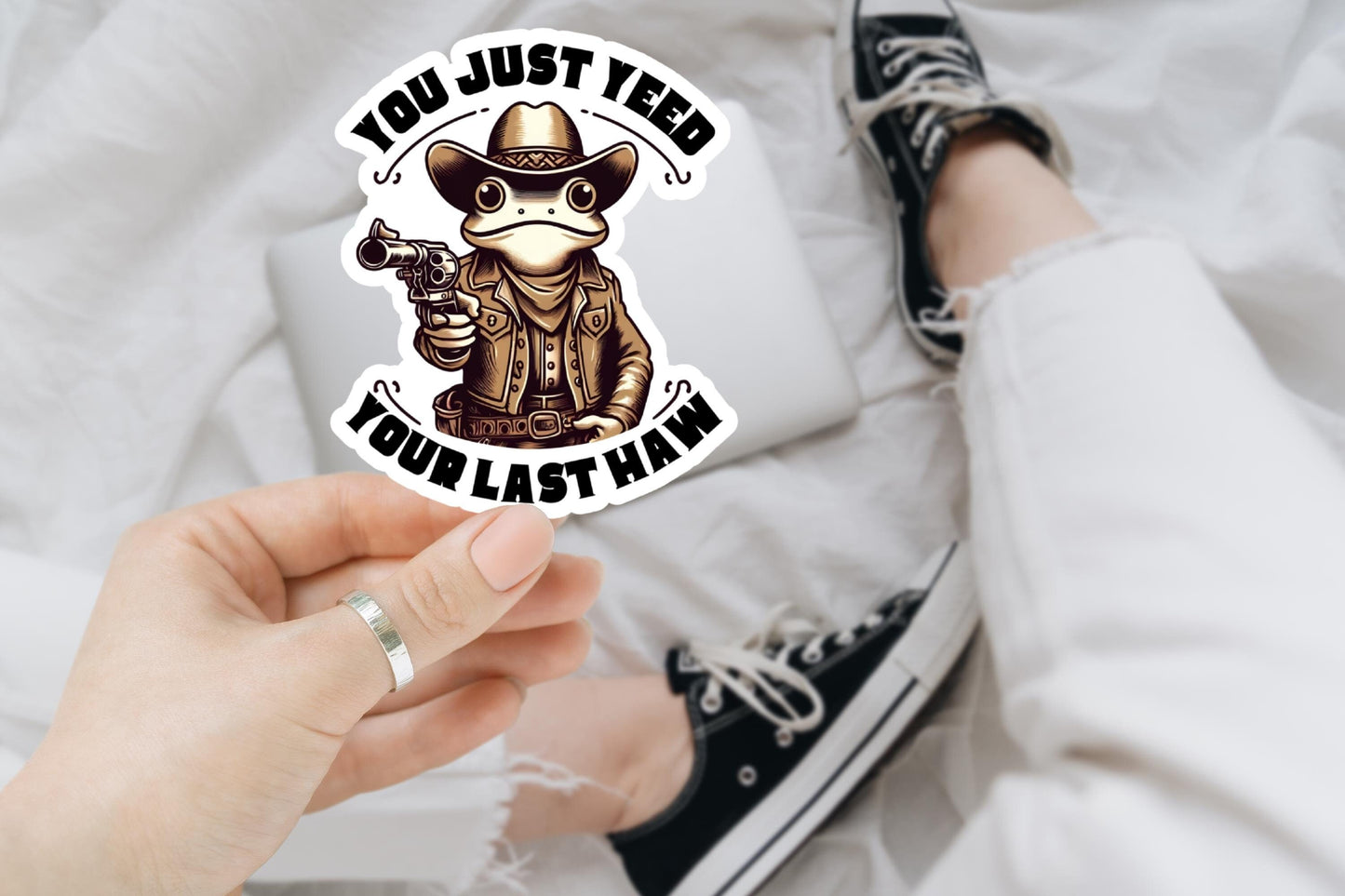 You Just Yeed Your Last Haw, Funny Frog Sticker for Laptop, Water Bottle, Kindle, Sarcastic, Cute Animal Stickers, Funny Vinyl Decal
