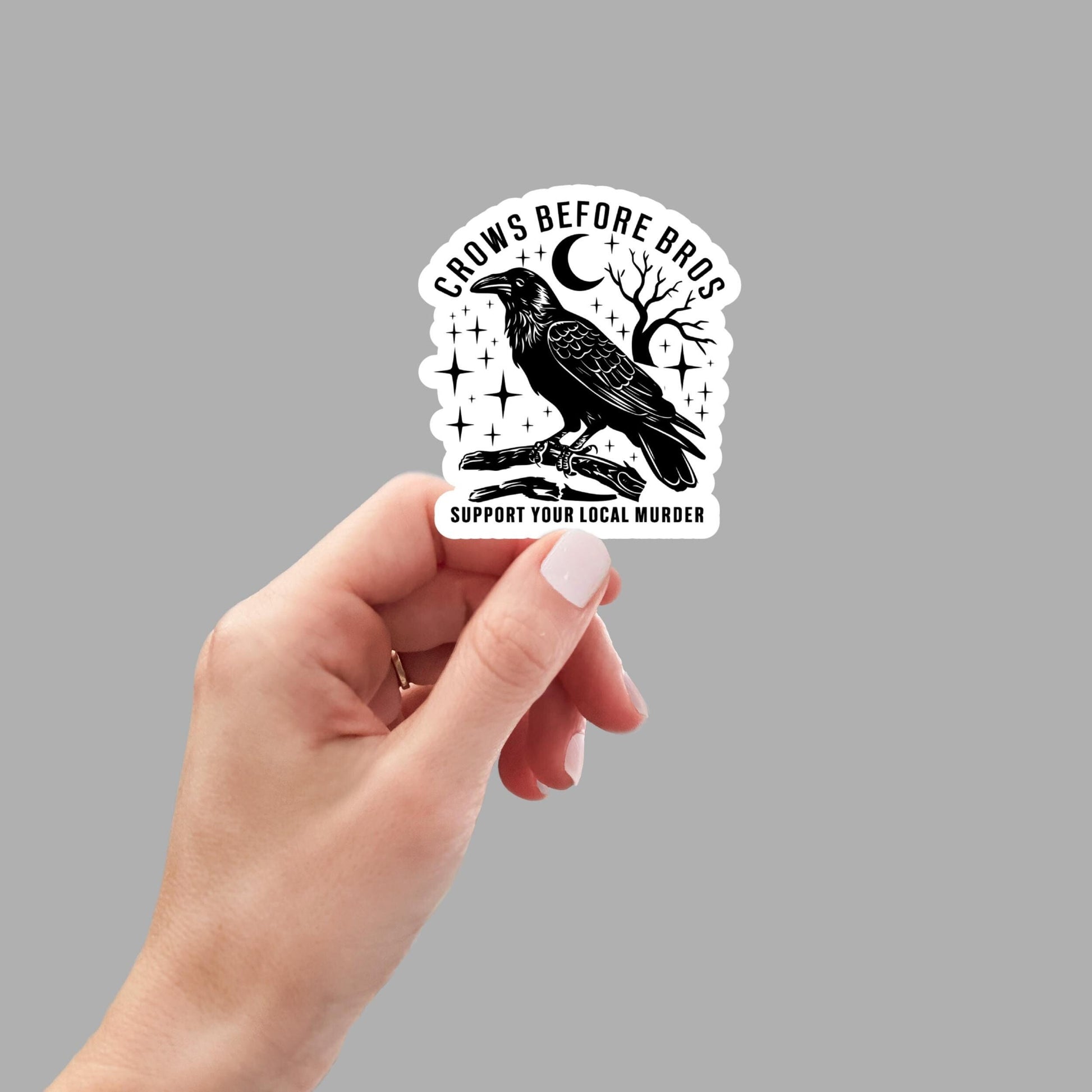 Crows Before Bros, feminist sticker, women's rights, waterproof vinyl sticker, laptop sticker