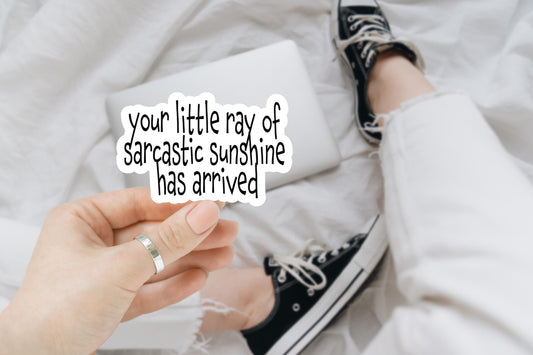 your little ray of sarcastic sunshine sticker, vinyl sticker, laptop stickers, funny stickers, snarky stickers, sarcastic gift, funny gift