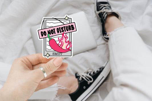 Do Not Disturb Smut Sticker | Funny Sarcastic Sticker for Laptop, Kindle, Dark Romance Gift, Bookish Vinyl Decal