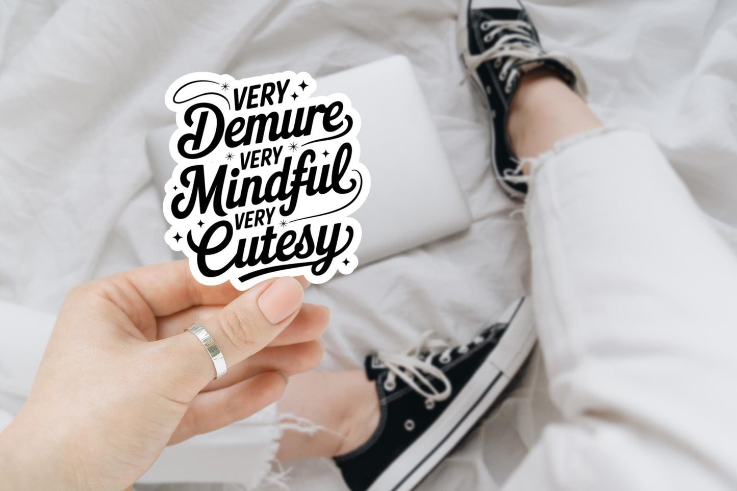 Very demure mindful cutesy Stickers, Sarcasm Stickers, Sarcastic Stickers, Meme Stickers, Laptop Stickers, Waterproof Decal