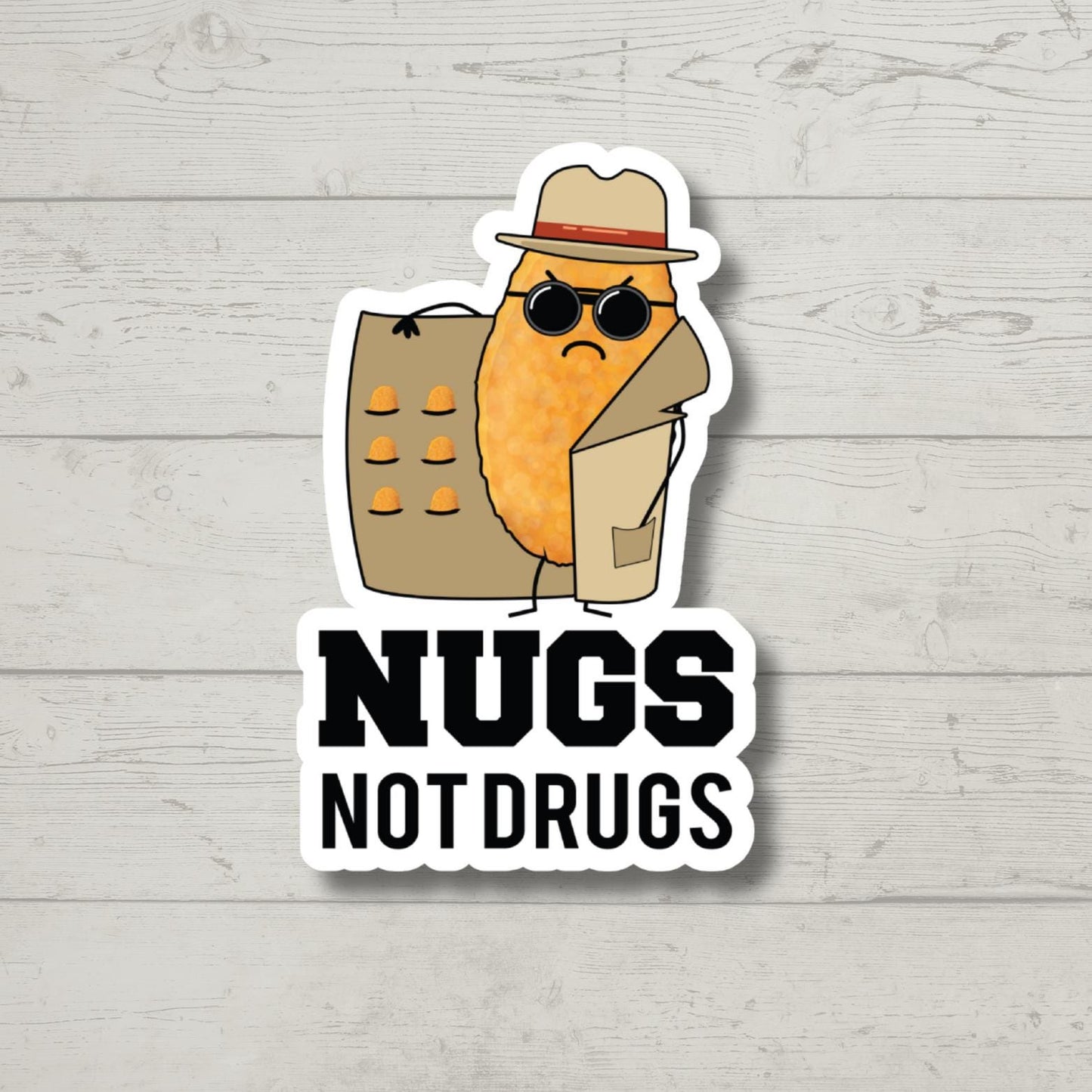 Nugs Not Drugs Funny Sticker | Waterproof Vinyl Decal for Laptop, Water Bottle, Tumbler | Humor Gift