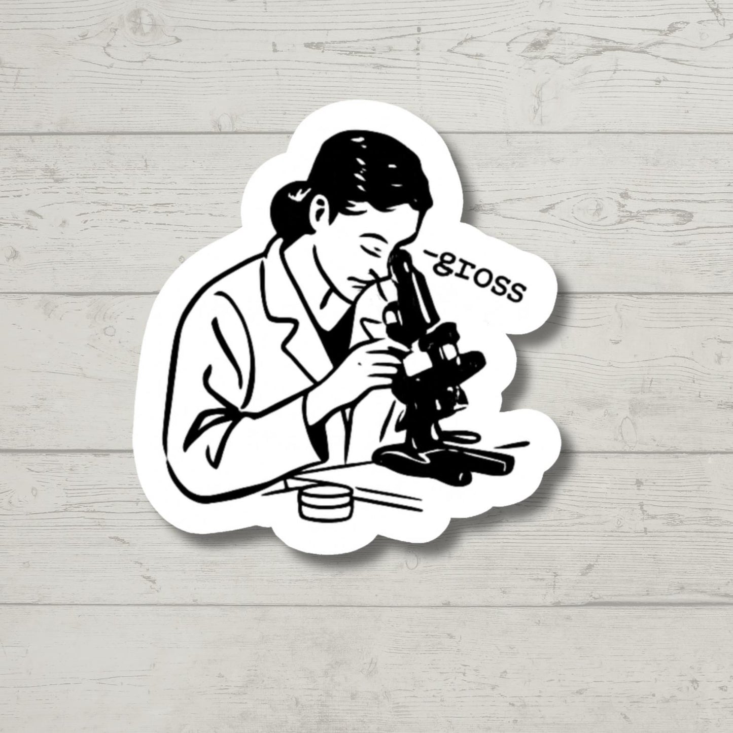 Science Microscope Waterproof Vinyl Sticker, laptop stickers, funny stickers, chemistry, biology, water bottle sticker, aesthetic stickers