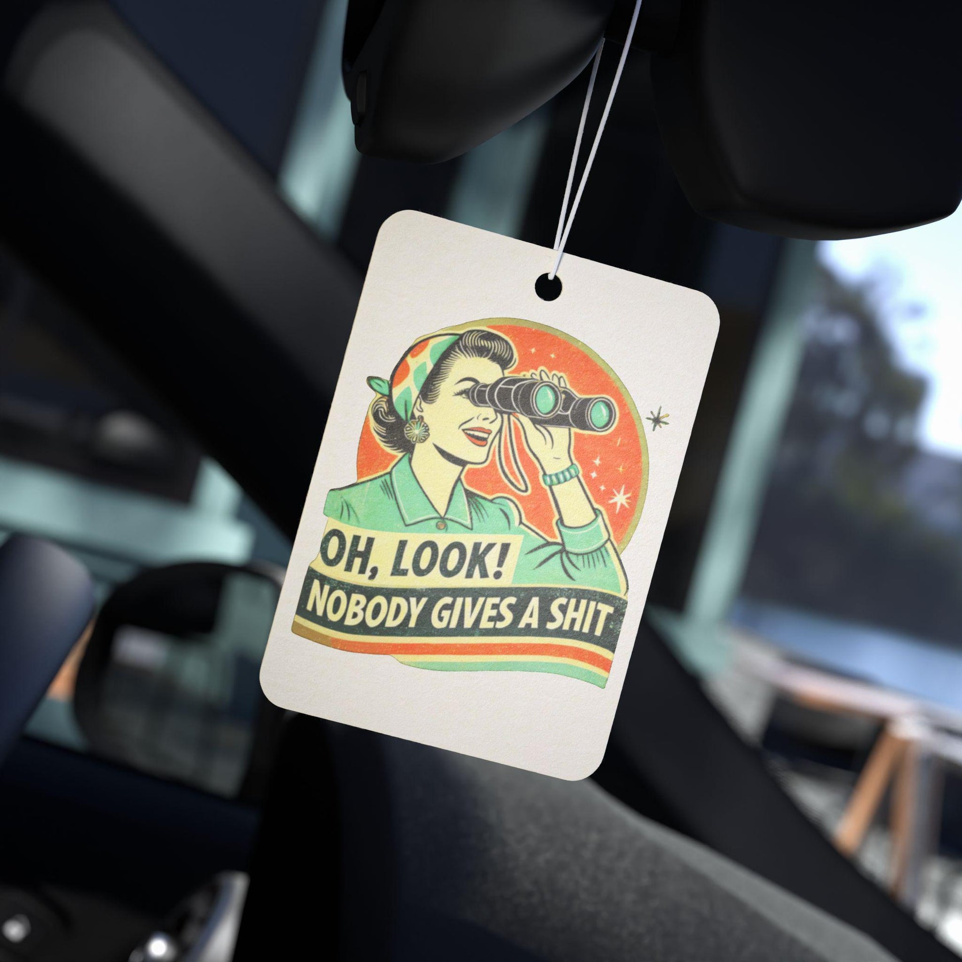 Car Air Freshener, Funny Retro Oh Look Nobody Gives a Shit, Sassy Car Accessory, Sarcastic Auto Decoration, Humorous Vehicle Scent, Unique