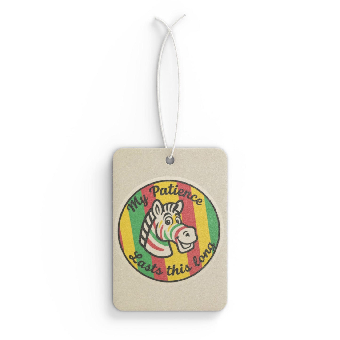 Car Air Freshener, Retro Zebra Gum, My Patience Lasts This Long, Zebra Print, Gift for Nostalgic Candy Fans, Novelty Item