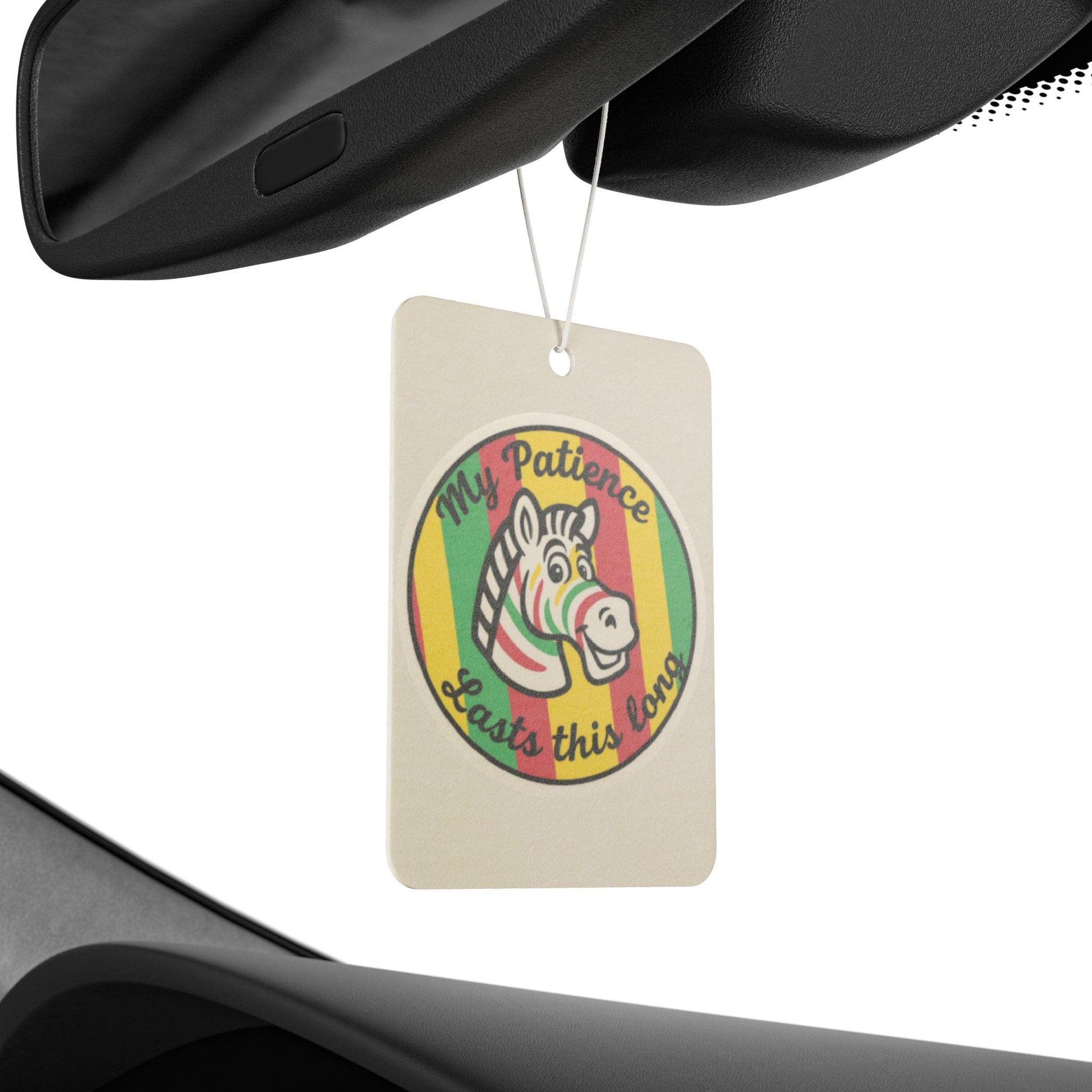 Car Air Freshener, Retro Zebra Gum, My Patience Lasts This Long, Zebra Print, Gift for Nostalgic Candy Fans, Novelty Item