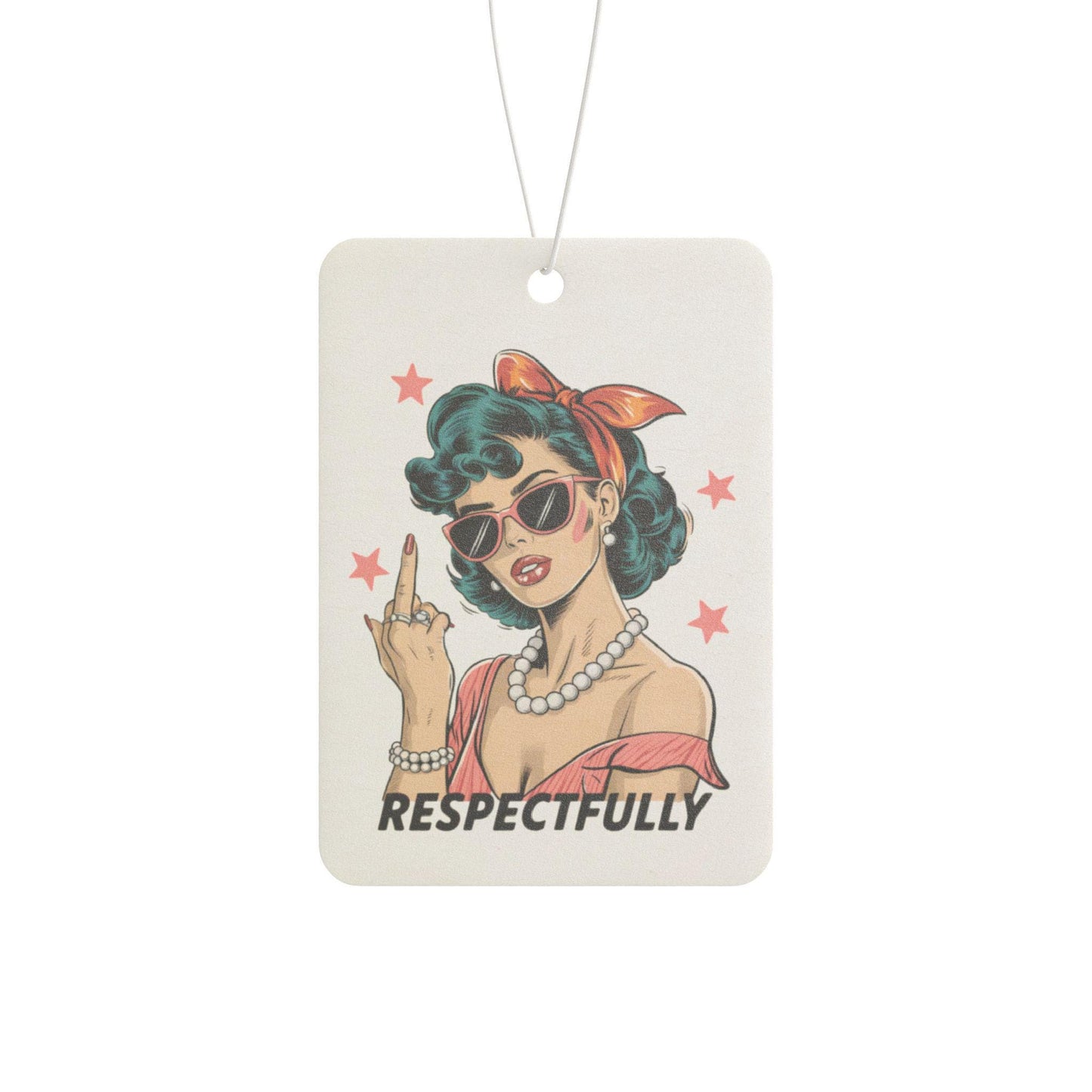 Retro Respectfully Car Air Freshener, Vintage Car Perfume Tag, Cute Auto Decoration, Gift for Her, Sassy Car Decor