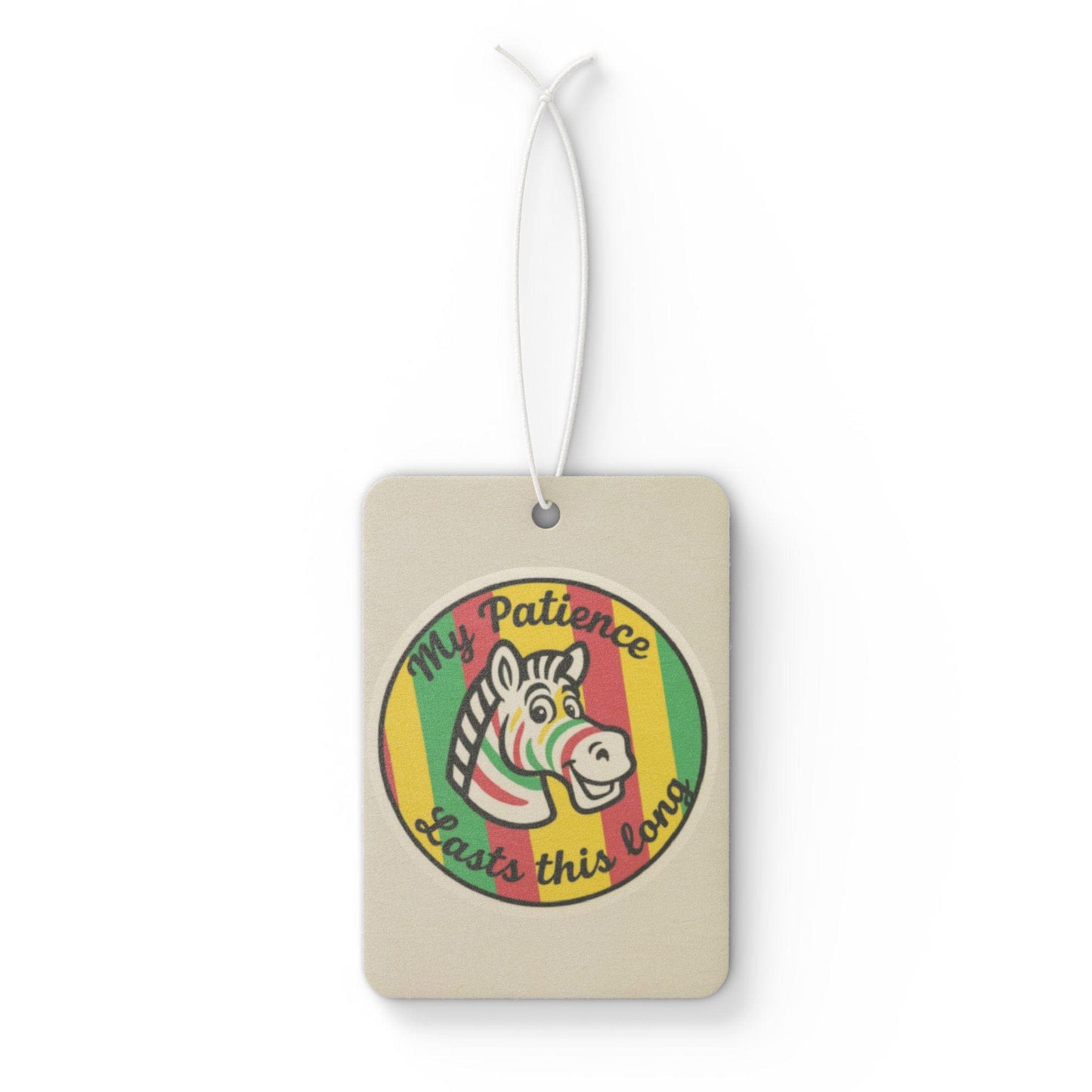 Car Air Freshener, Retro Zebra Gum, My Patience Lasts This Long, Zebra Print, Gift for Nostalgic Candy Fans, Novelty Item