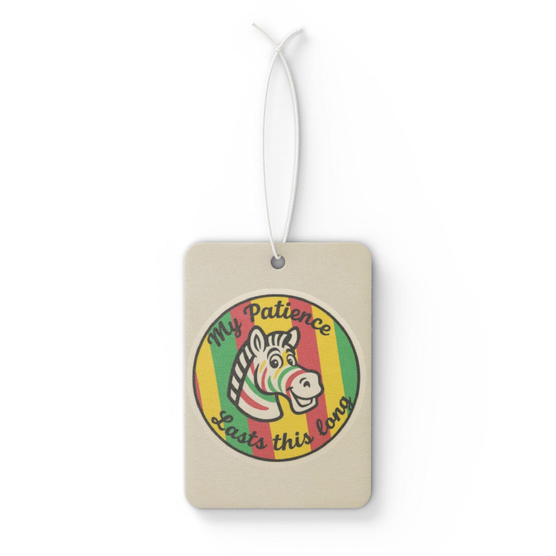 Car Air Freshener, Retro Zebra Gum, My Patience Lasts This Long, Zebra Print, Gift for Nostalgic Candy Fans, Novelty Item