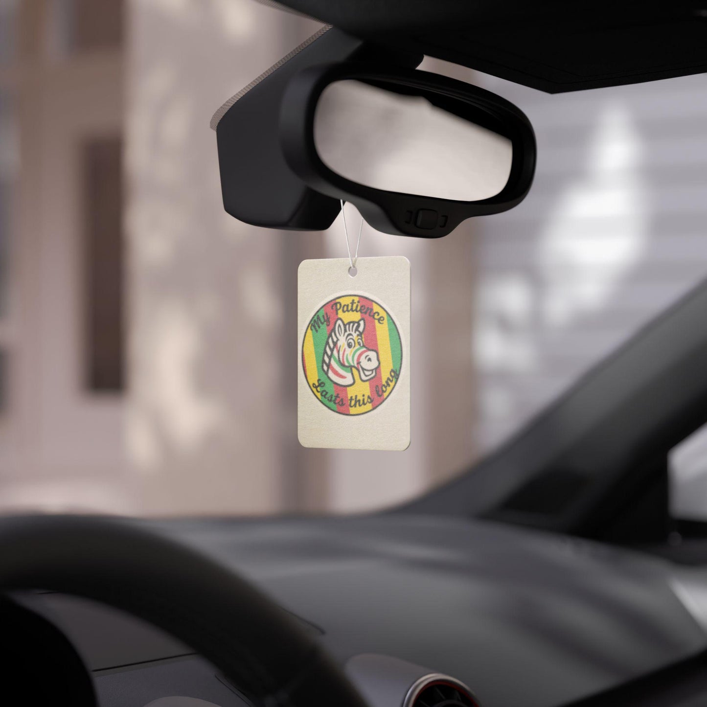 Car Air Freshener, Retro Zebra Gum, My Patience Lasts This Long, Zebra Print, Gift for Nostalgic Candy Fans, Novelty Item