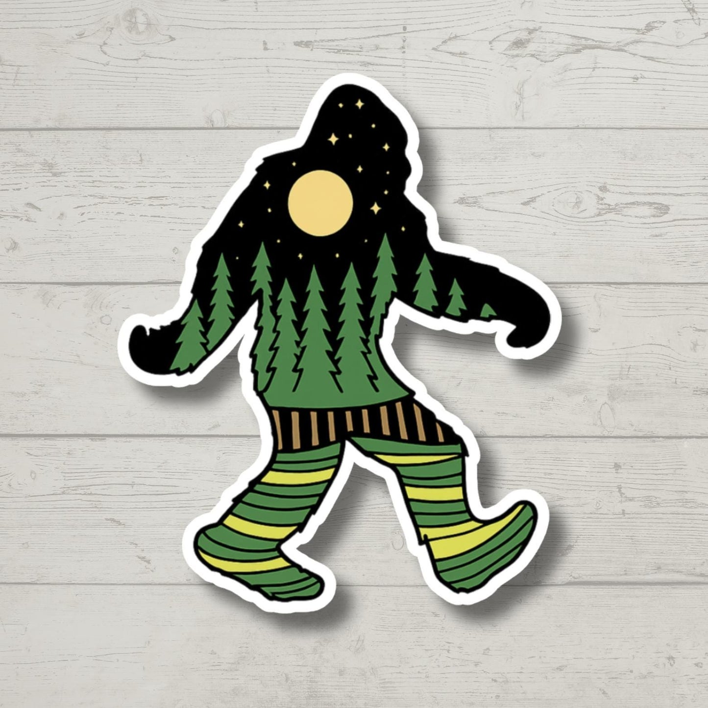 Bigfoot Sasquatch Sticker – Funny Cryptid Vinyl Decal for Laptop, Water Bottle, Car, Hiking Gift, Outdoor Camper Aesthetic