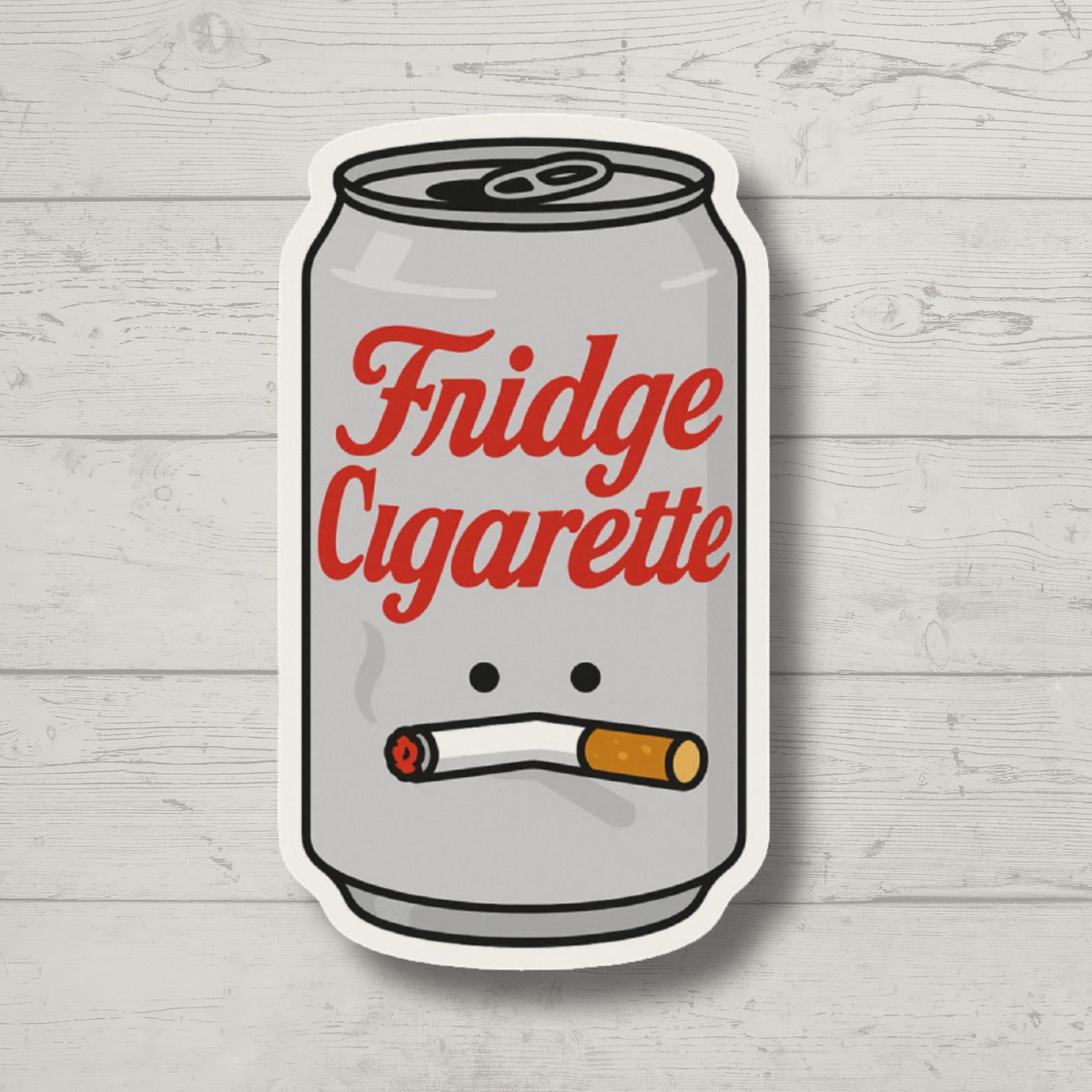 Fridge Cigarette, Funny Sticker, Vinyl Meme Sticker, Funny Sticker, Dark Humor Laptop Decal, Internet Aesthetic Gift for Meme Lovers