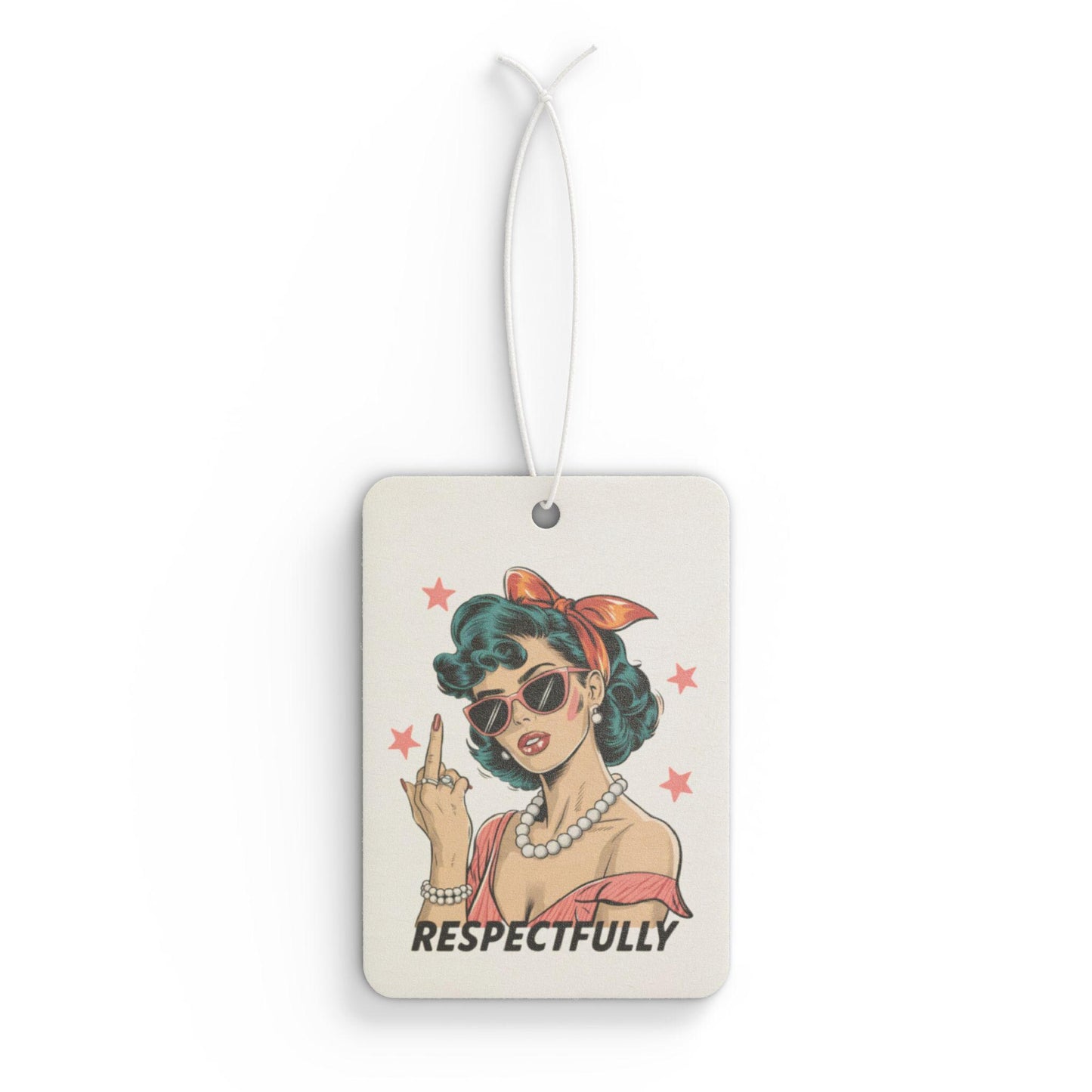 Retro Respectfully Car Air Freshener, Vintage Car Perfume Tag, Cute Auto Decoration, Gift for Her, Sassy Car Decor