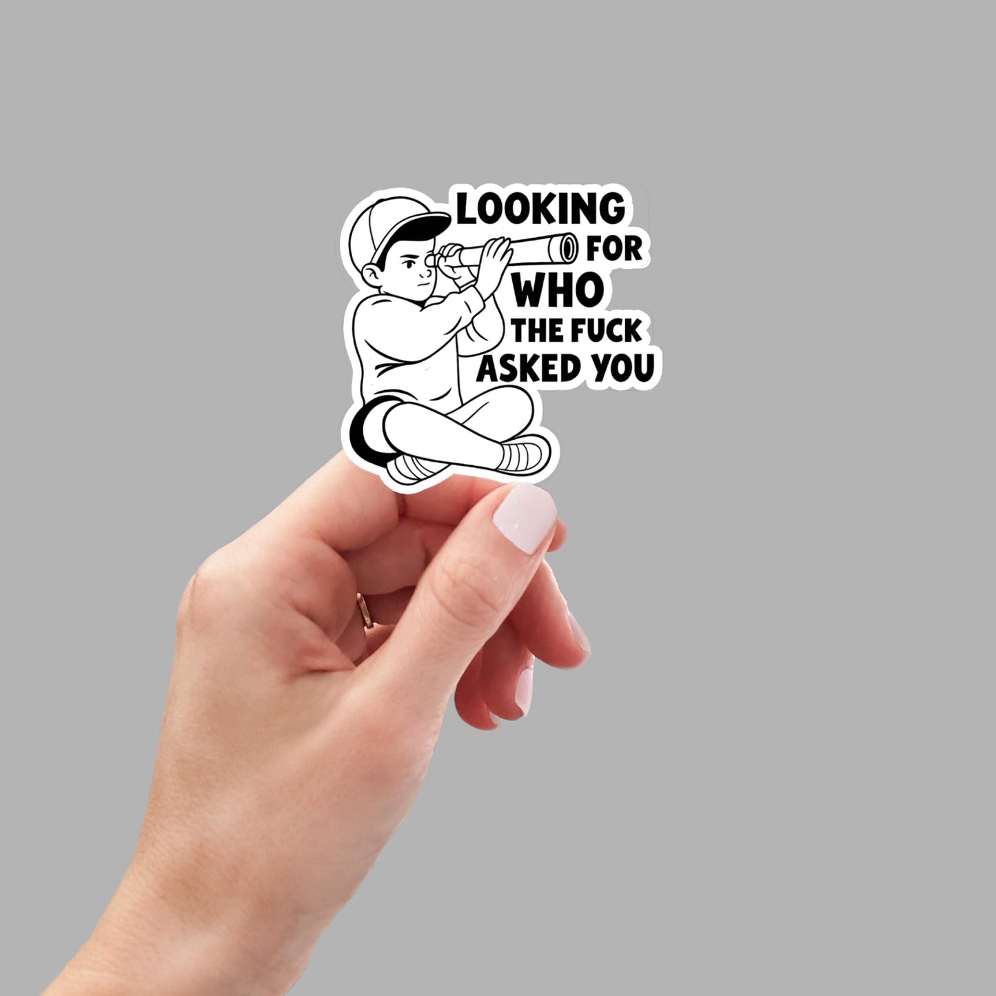 Who the F Asked You Sticker – Funny Sarcastic Vinyl Decal for Laptop, Water Bottle, Journal, Meme Gift for Snarky Humor Lovers