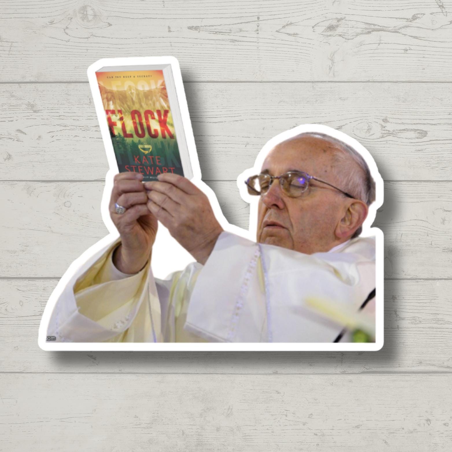 Flock Pope Meme Smut Sticker, Funny Book Sticker, Sarcastic Laptop Sticker, Bookish Gift, Romance Reader Humor
