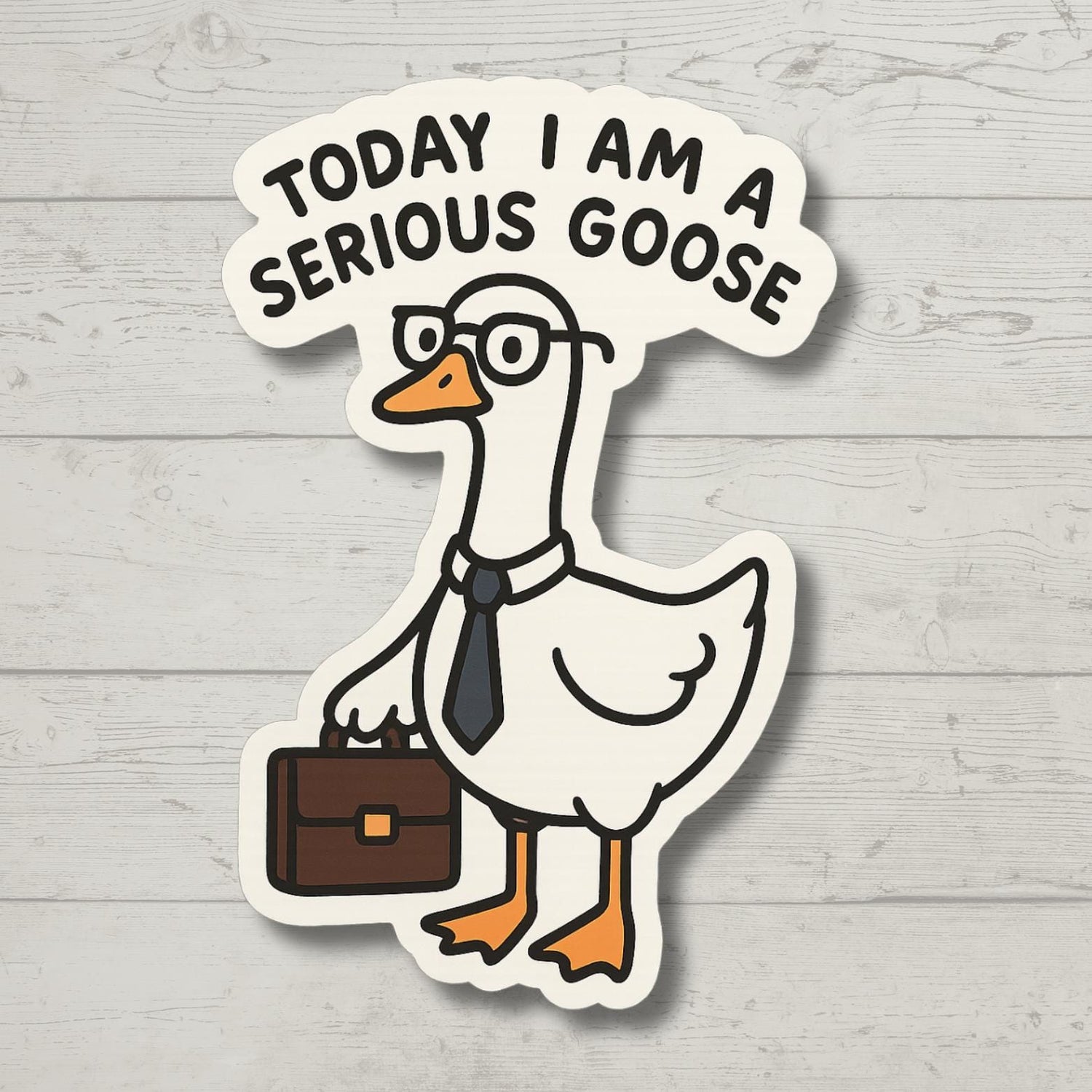Serious Goose Sticker, Funny Bird Decal, Vinyl Laptop Water Bottle Sticker, Sarcastic Adult Humor Gift
