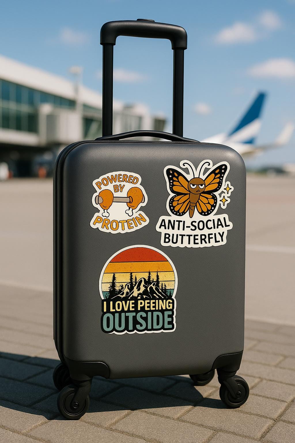 Powered by Protein Sticker, Funny Gym Sticker, Workout Decal, Sarcastic Fitness Sticker, Laptop & Luggage Sticker, Water Bottle Decal