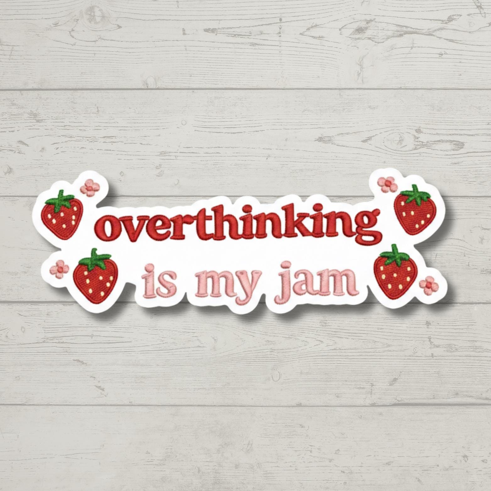 Overthinking is My Jam Sticker - Funny Anxiety Gift - Relatable Mental Health Vinyl Decal - ADHD Neurodivergent Art - Introvert