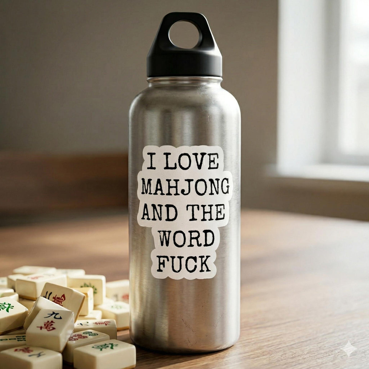 Love Mahjong Sticker, Mahjong Player Gift, Cute Game Night Decal, Waterproof Vinyl Sticker for Kindle & Journal