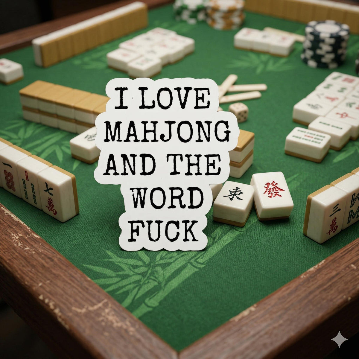 Love Mahjong Sticker, Mahjong Player Gift, Cute Game Night Decal, Waterproof Vinyl Sticker for Kindle & Journal