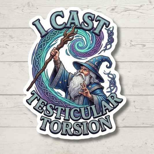 Cast TesticularTorsion Funny Wizard Meme Vinyl Decal