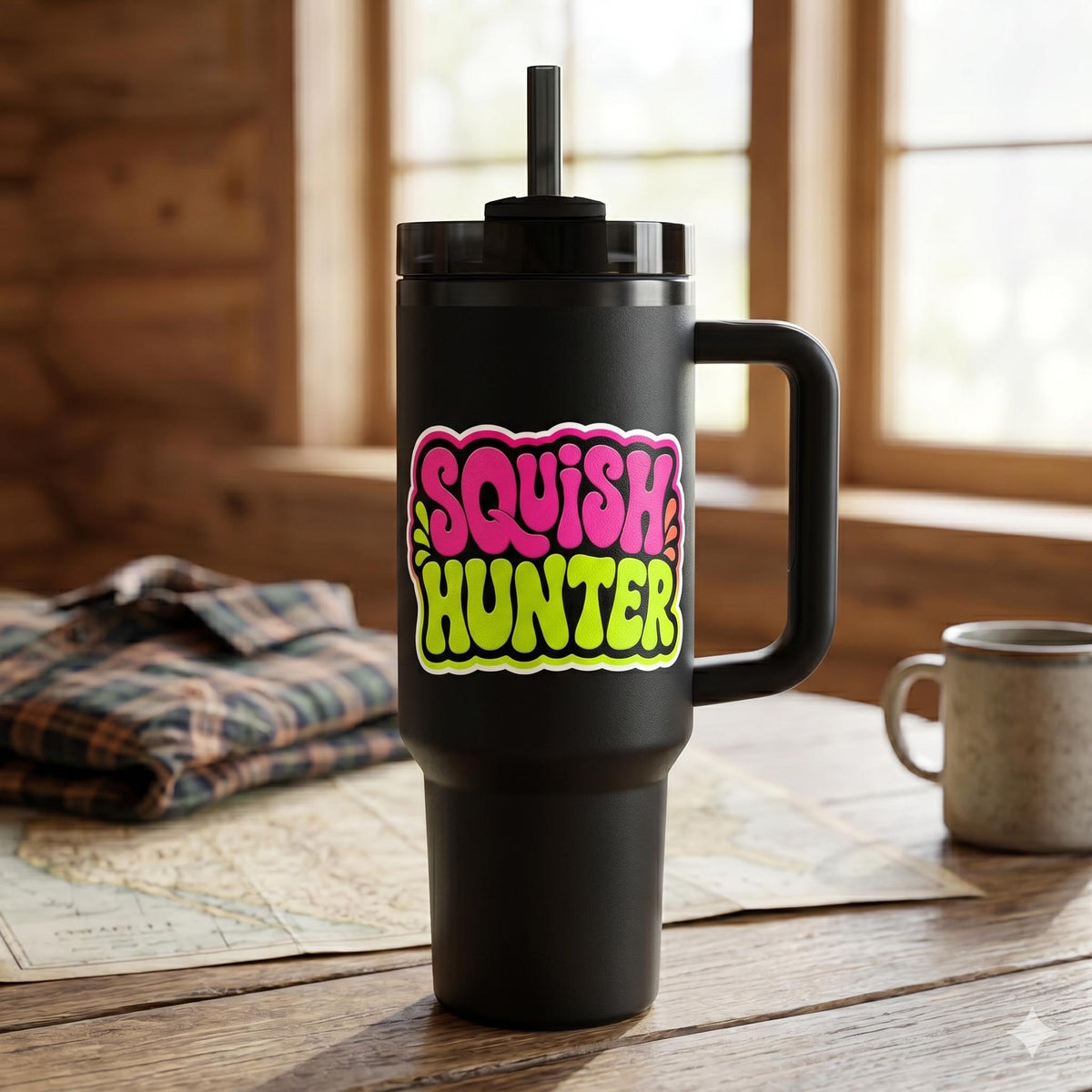 Squish Hunter Sticker, Cute Squishy Toy Vinyl Decal, Fidget Collector Gift, Aesthetic Waterproof Sticker for Laptops and Water Bottles
