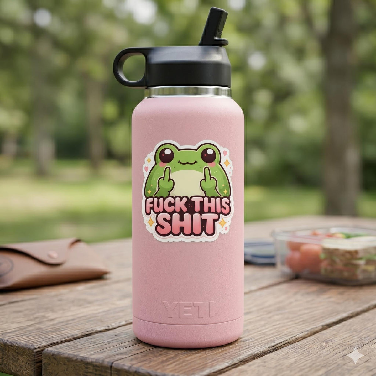 Funny Frog Sticker – “Fuck This Shit” Vinyl Decal for Laptop, Water Bottle, or Journal